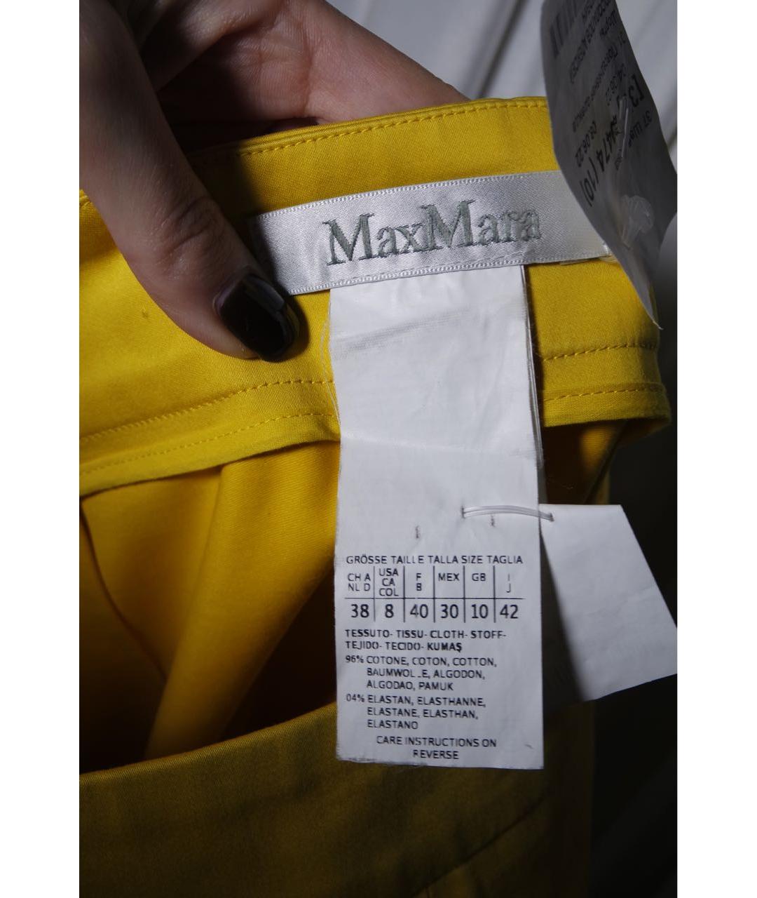 MAX MARA Желтые хлопковые шорты, фото 4