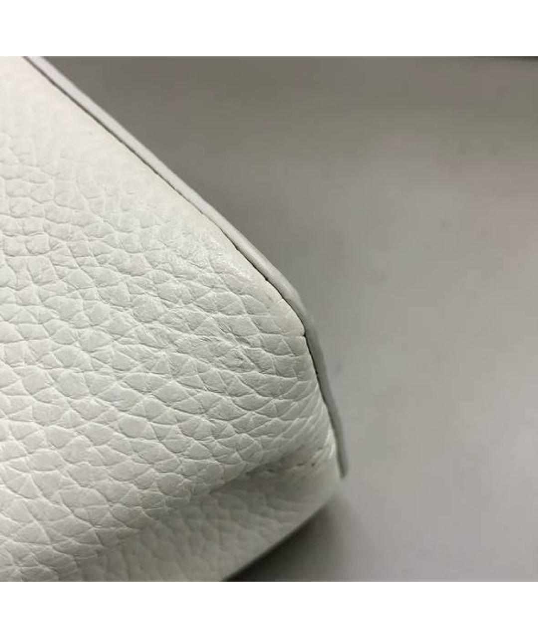 LOUIS VUITTON Белая кожаная сумка с короткими ручками, фото 7