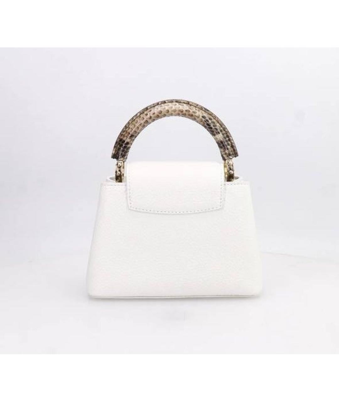 LOUIS VUITTON Белая кожаная сумка с короткими ручками, фото 2