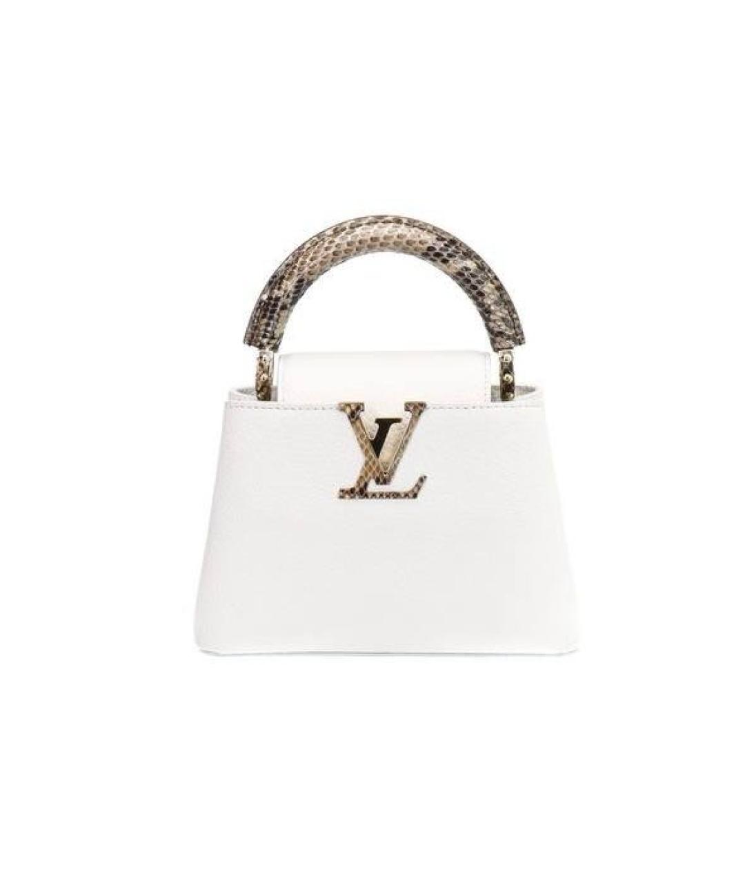 LOUIS VUITTON Белая кожаная сумка с короткими ручками, фото 1