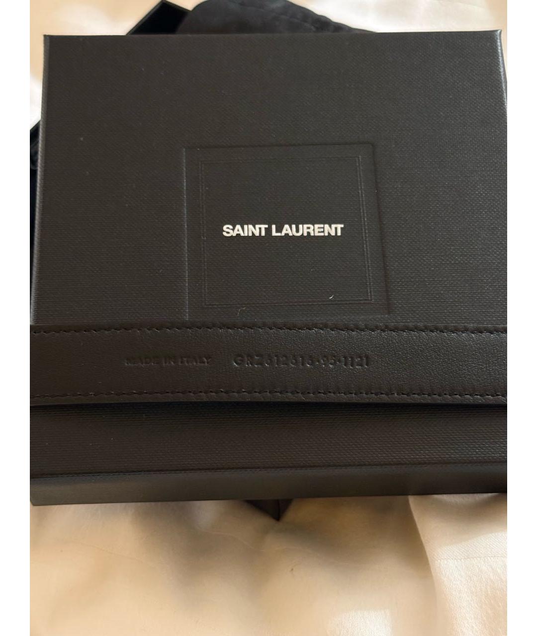 SAINT LAURENT Черный кожаный ремень, фото 5