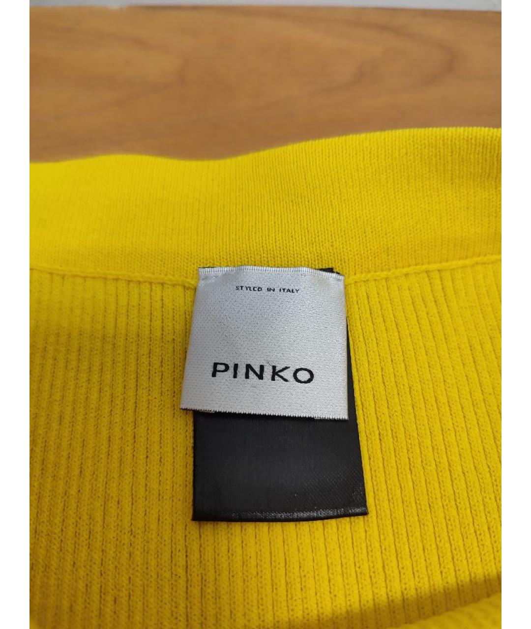 PINKO Желтая вискозная юбка миди, фото 3
