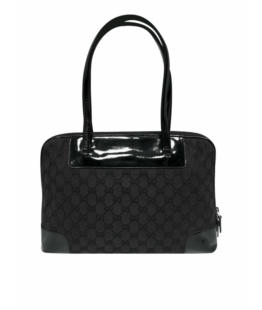GUCCI Черная тканевая сумка тоут, фото 1