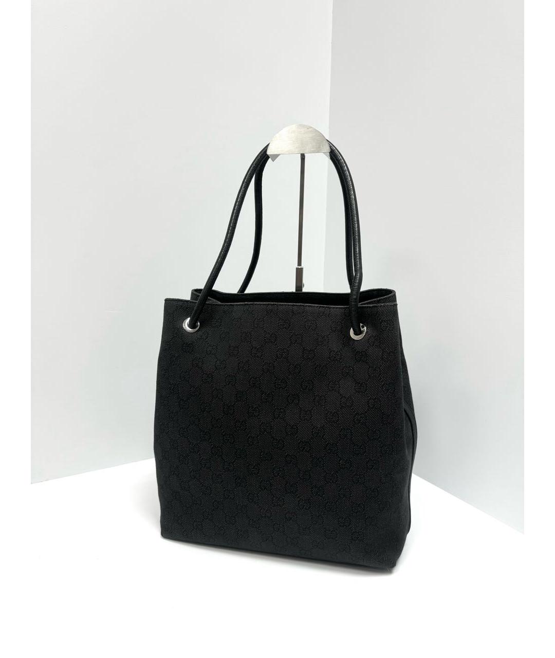 GUCCI Черная тканевая сумка тоут, фото 2
