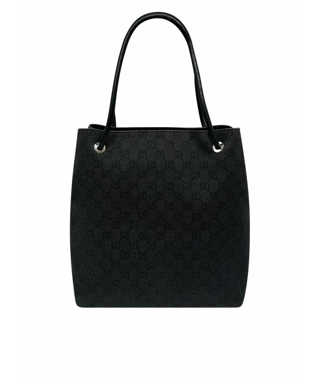 GUCCI Черная тканевая сумка тоут, фото 1