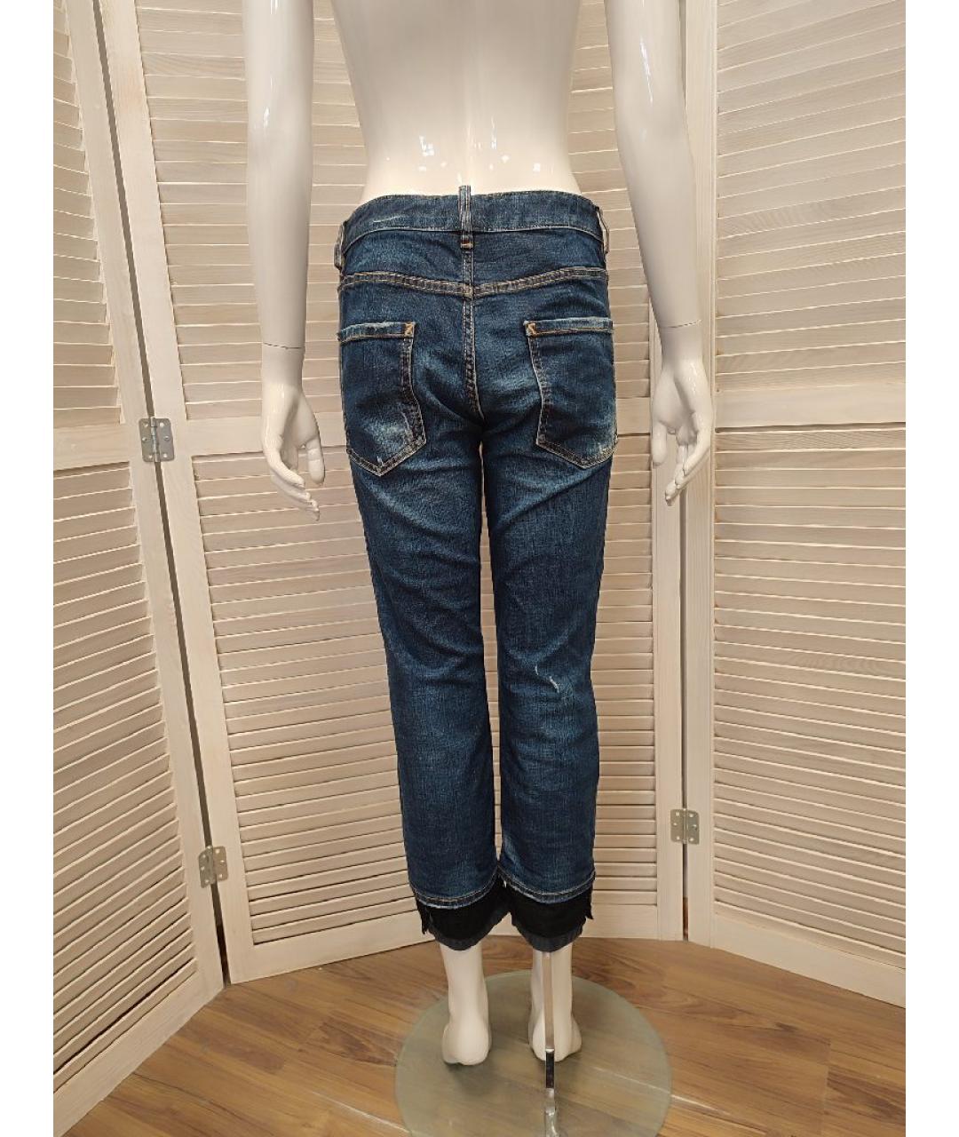 DSQUARED2 Темно-синие хлопковые прямые джинсы, фото 2