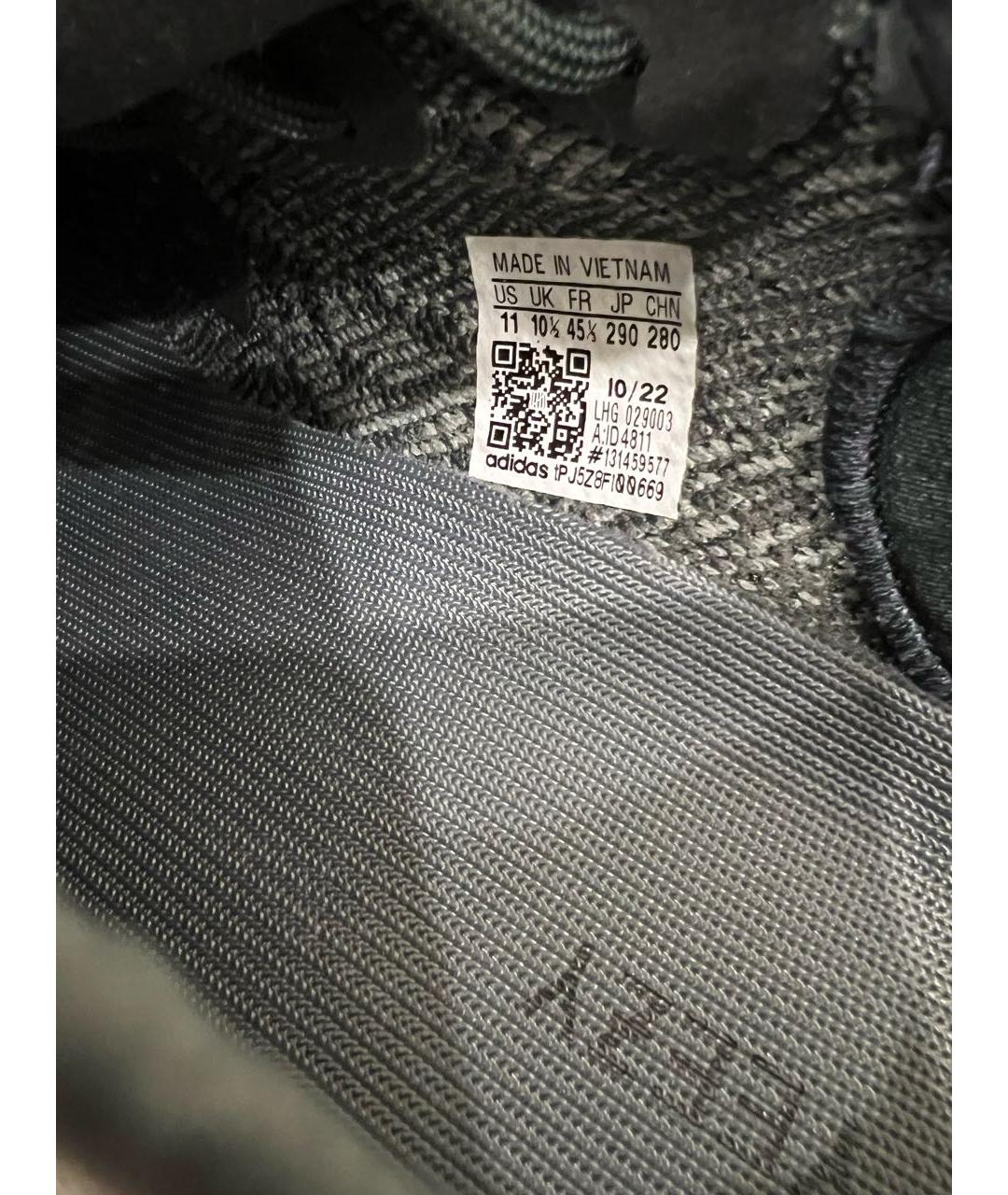 ADIDAS YEEZY Черные текстильные низкие кроссовки / кеды, фото 4