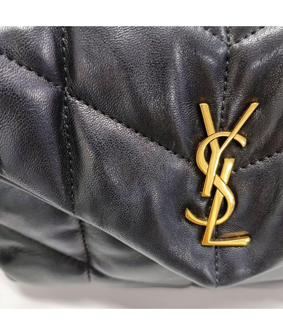 SAINT LAURENT Черная кожаная сумка через плечо, фото 2