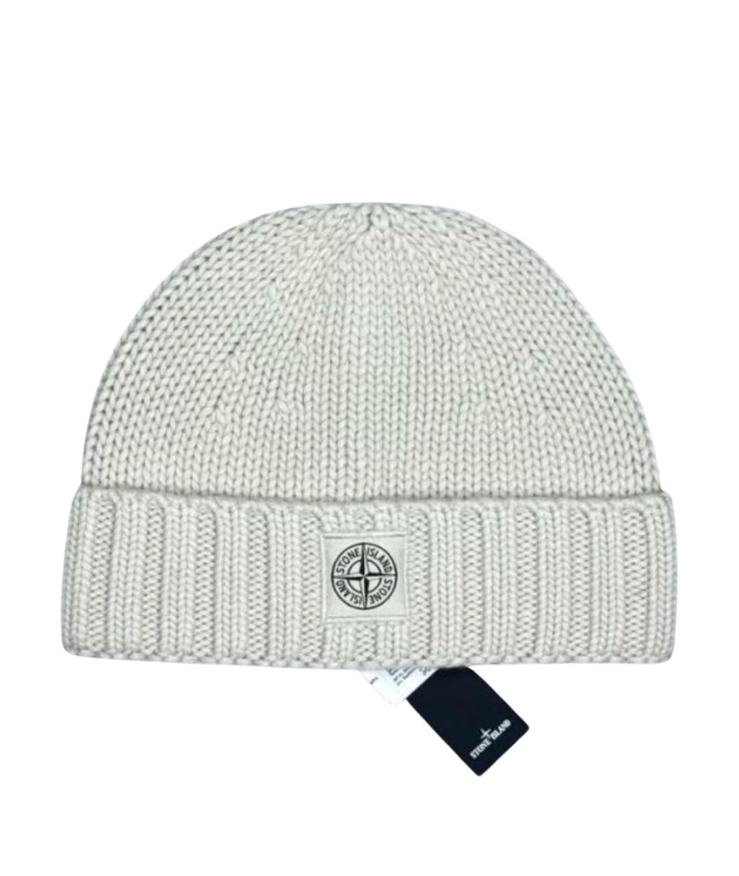 STONE ISLAND Бежевая шерстяная шапка, фото 1