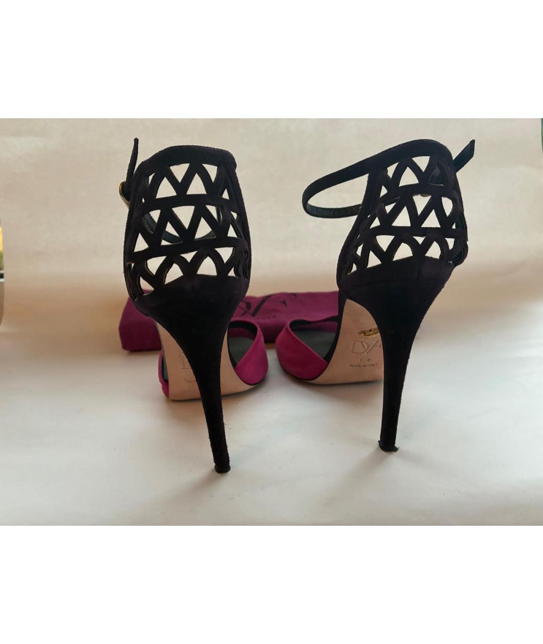 DIANE VON FURSTENBERG Черные замшевые босоножки, фото 4