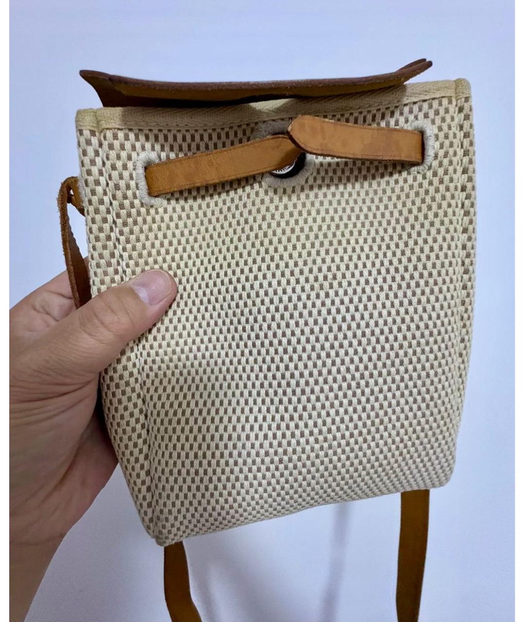 HERMES Бежевая пелетеная сумка через плечо, фото 4