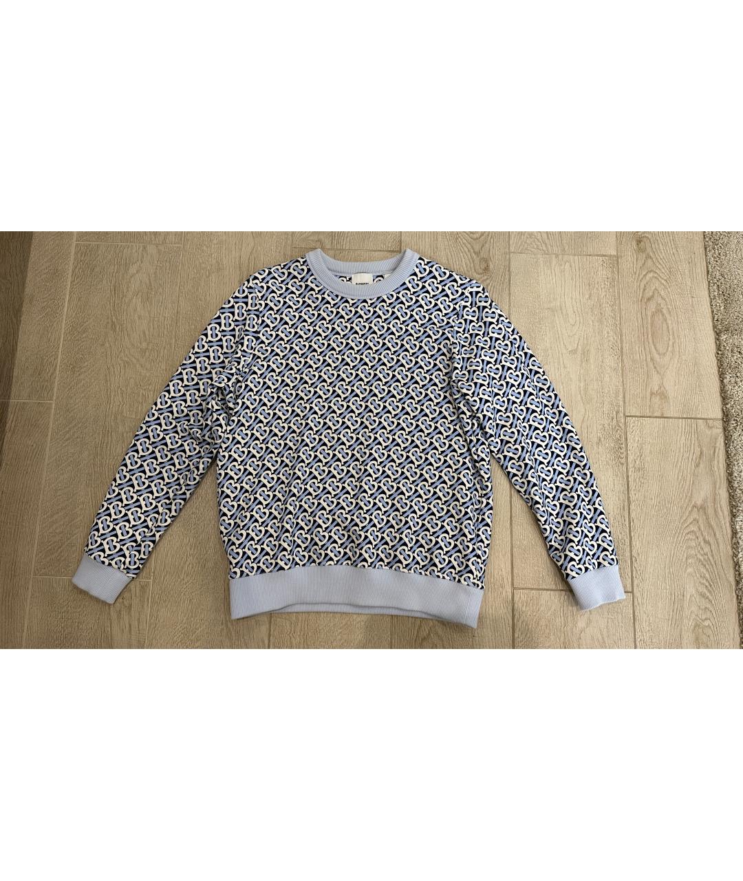 BURBERRY Голубой хлопковый джемпер / свитер, фото 8