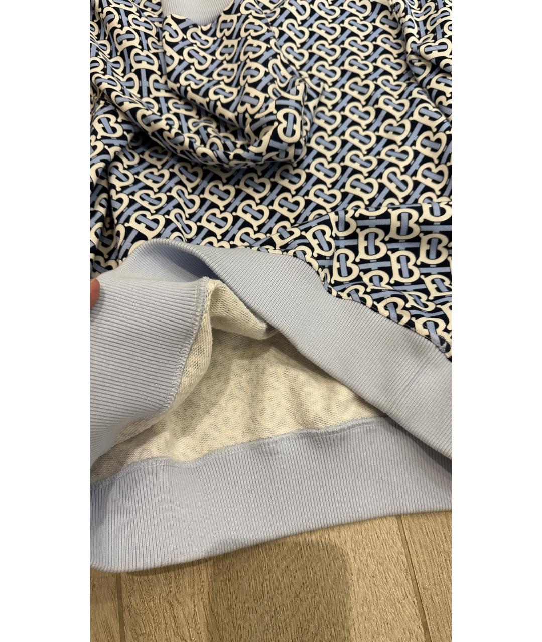 BURBERRY Голубой хлопковый джемпер / свитер, фото 5