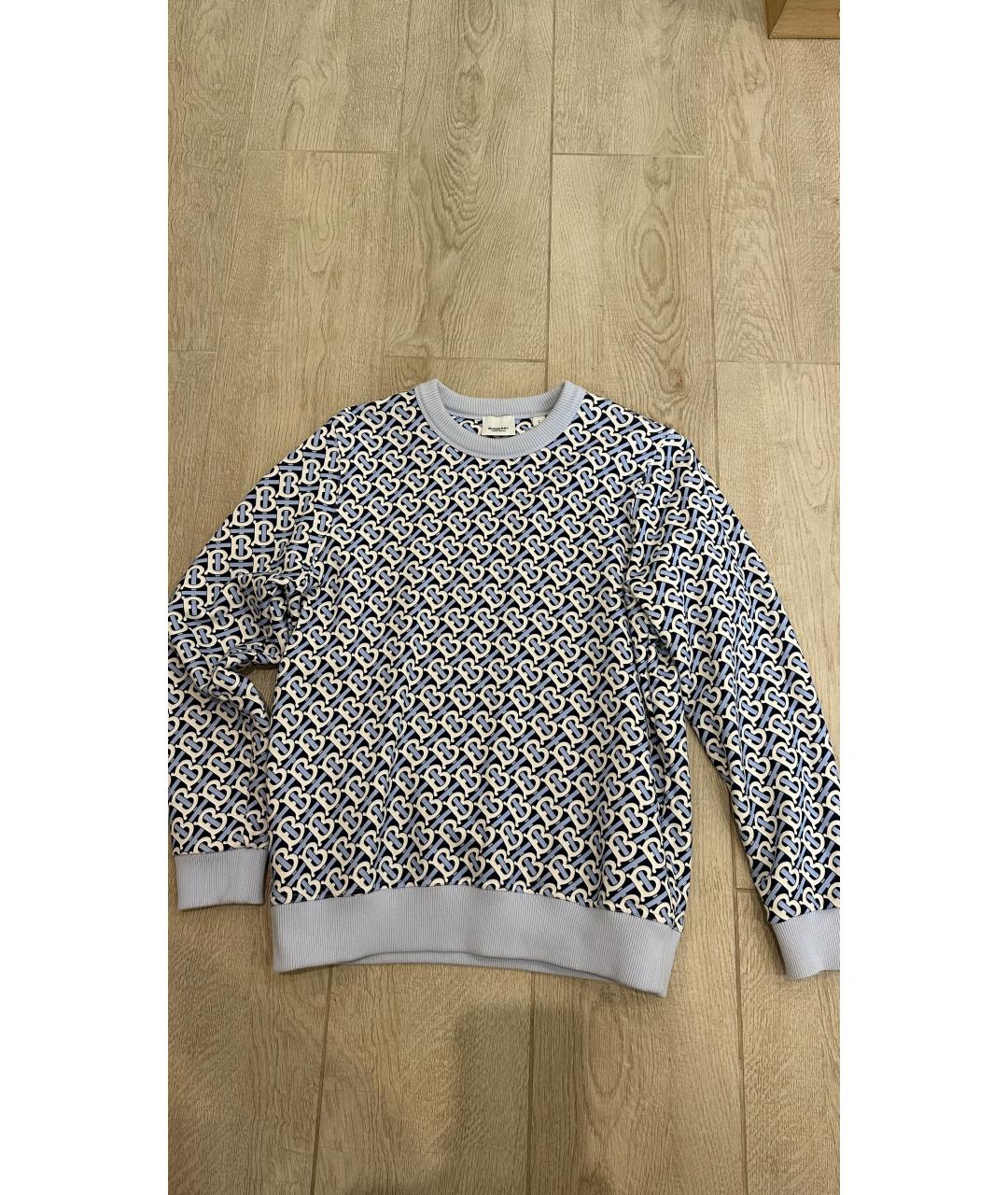 BURBERRY Голубой хлопковый джемпер / свитер, фото 6