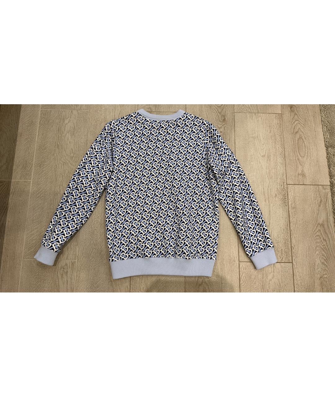 BURBERRY Голубой хлопковый джемпер / свитер, фото 7