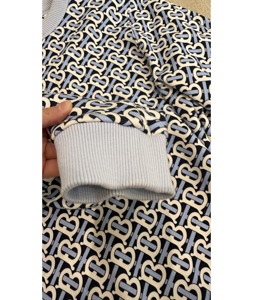 BURBERRY Голубой хлопковый джемпер / свитер, фото 4