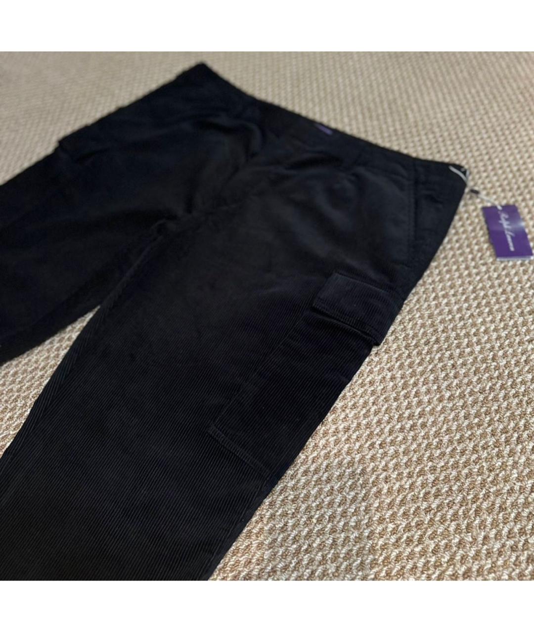 RALPH LAUREN PURPLE LABEL Черные хлопковые повседневные брюки, фото 3