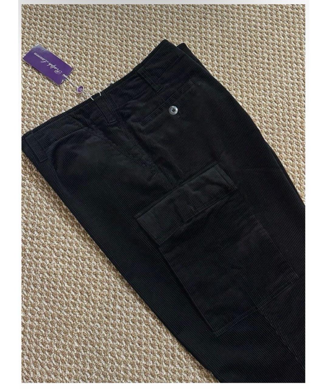 RALPH LAUREN PURPLE LABEL Черные хлопковые повседневные брюки, фото 8