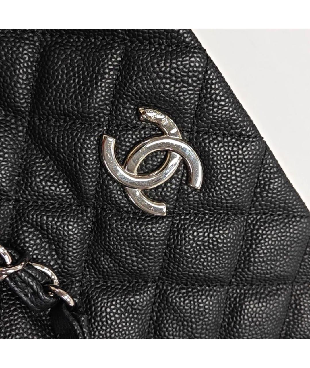 CHANEL Черная кожаная сумка тоут, фото 5