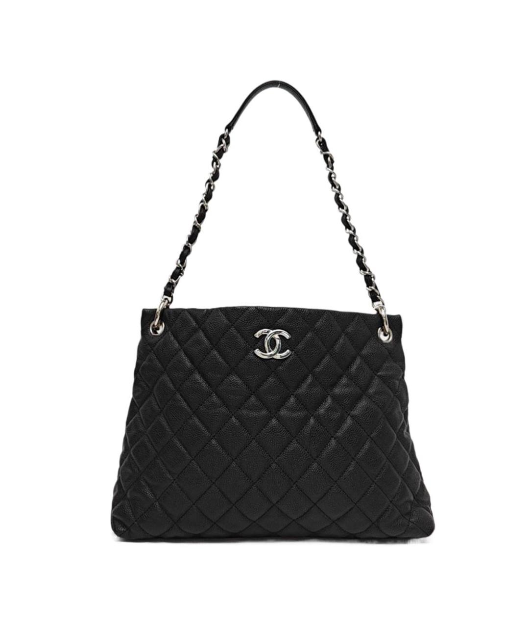 CHANEL Черная кожаная сумка тоут, фото 3