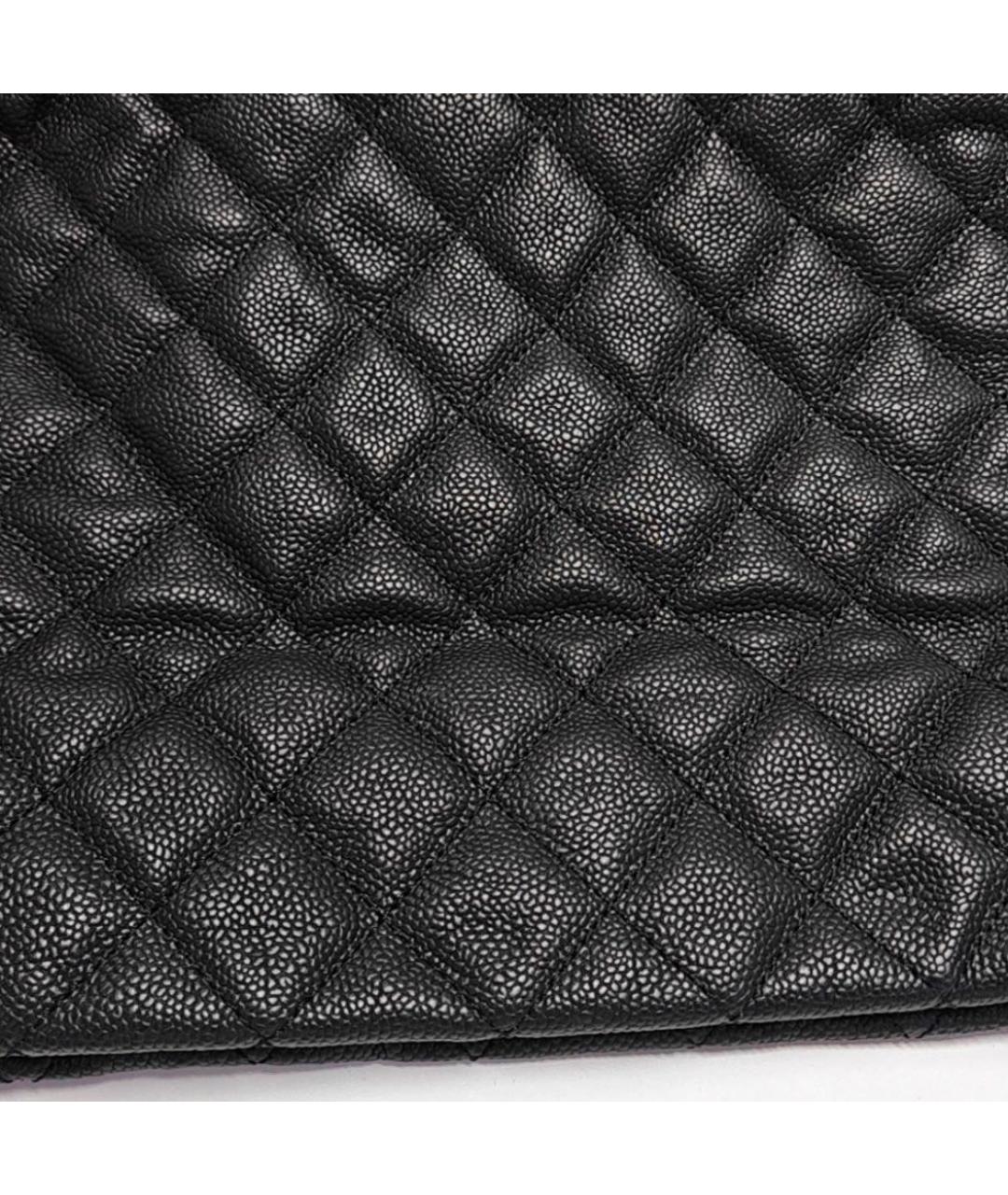 CHANEL Черная кожаная сумка тоут, фото 6