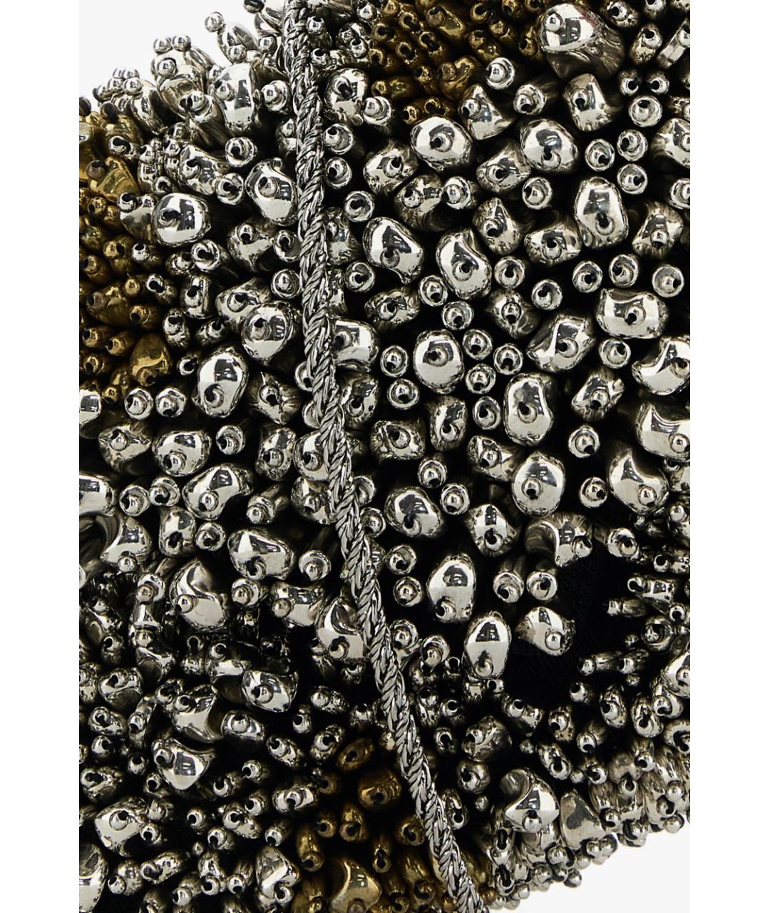 DRIES VAN NOTEN Серебряная тканевая сумка с короткими ручками, фото 1