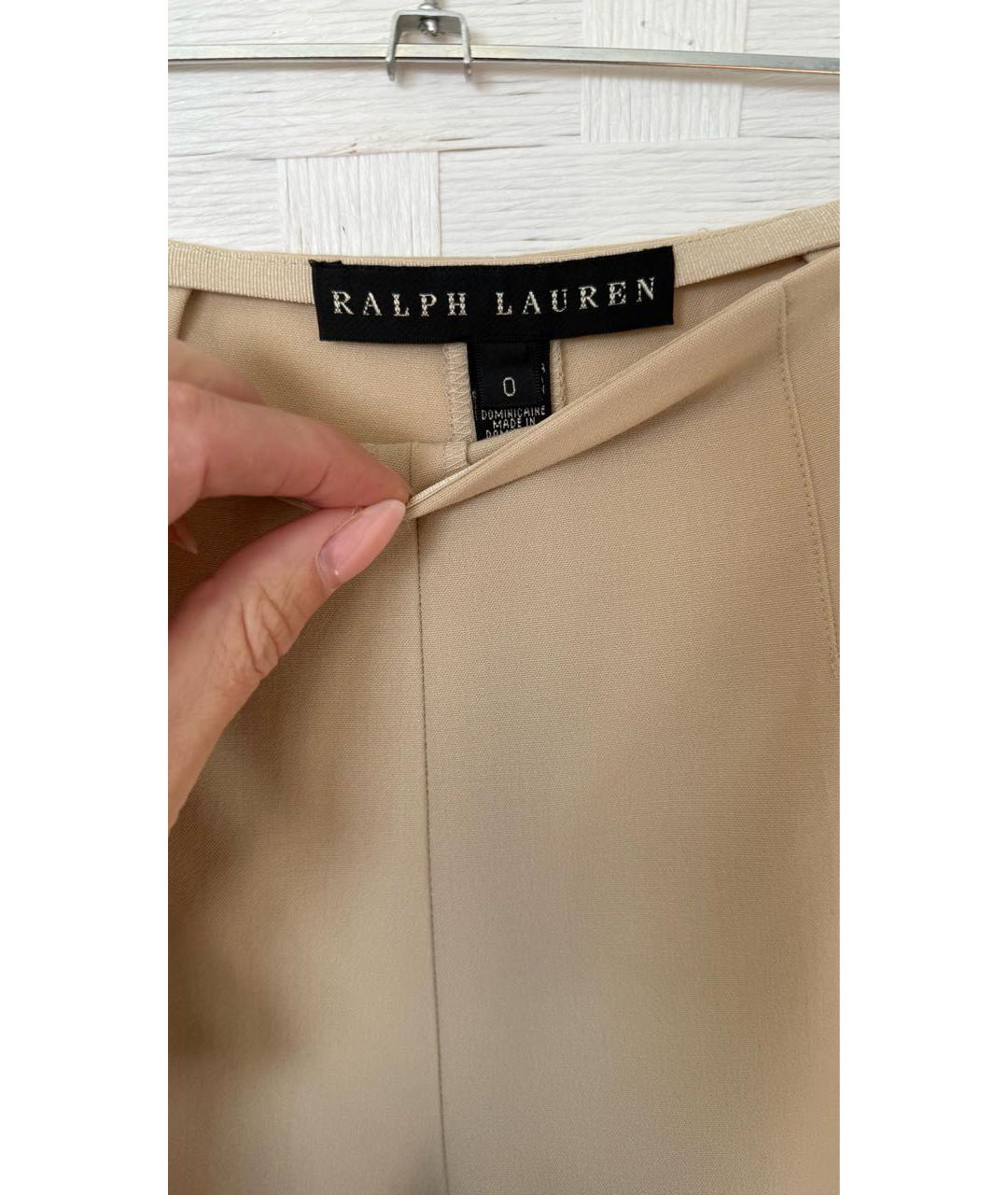 RALPH LAUREN Бежевые прямые брюки, фото 3