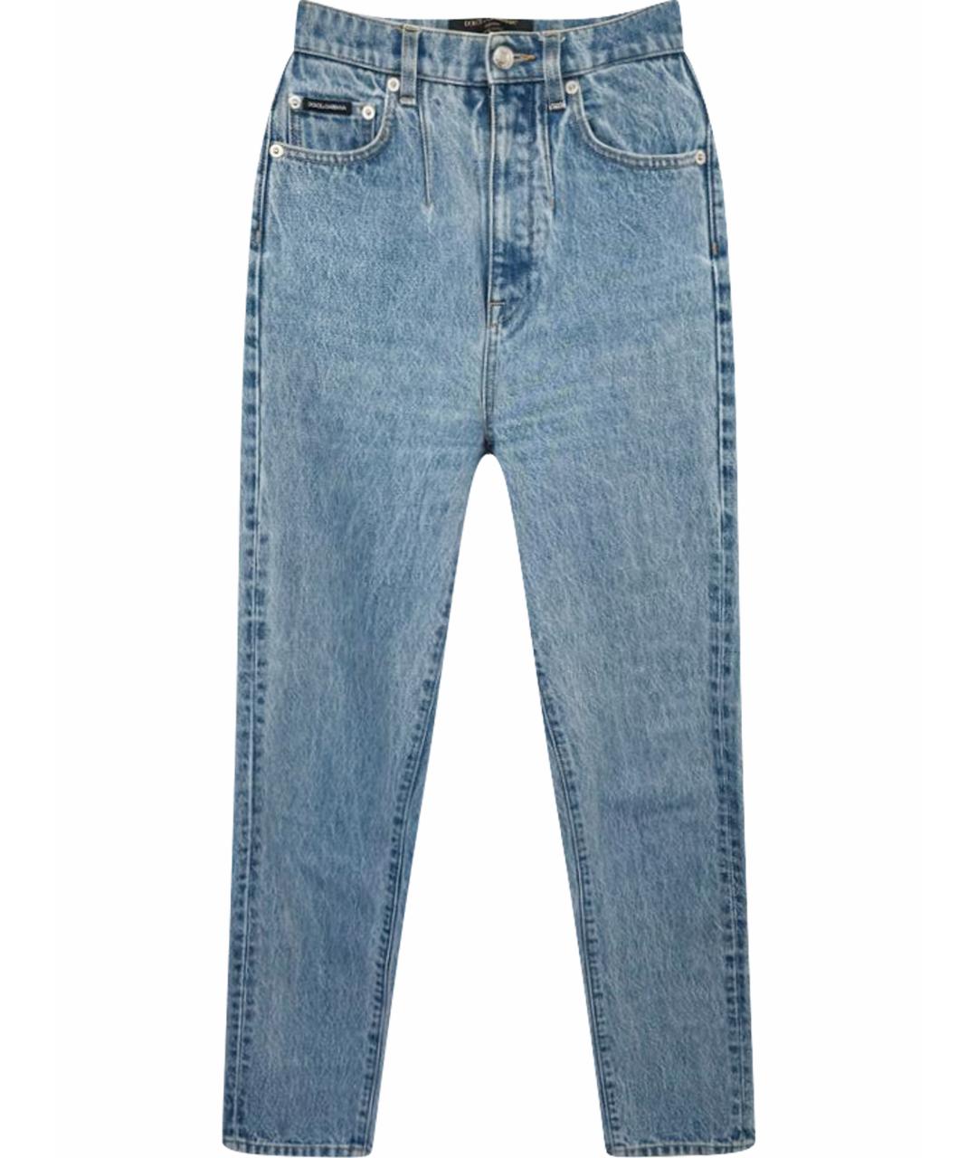 DOLCE&GABBANA Голубые хлопковые прямые джинсы, фото 1