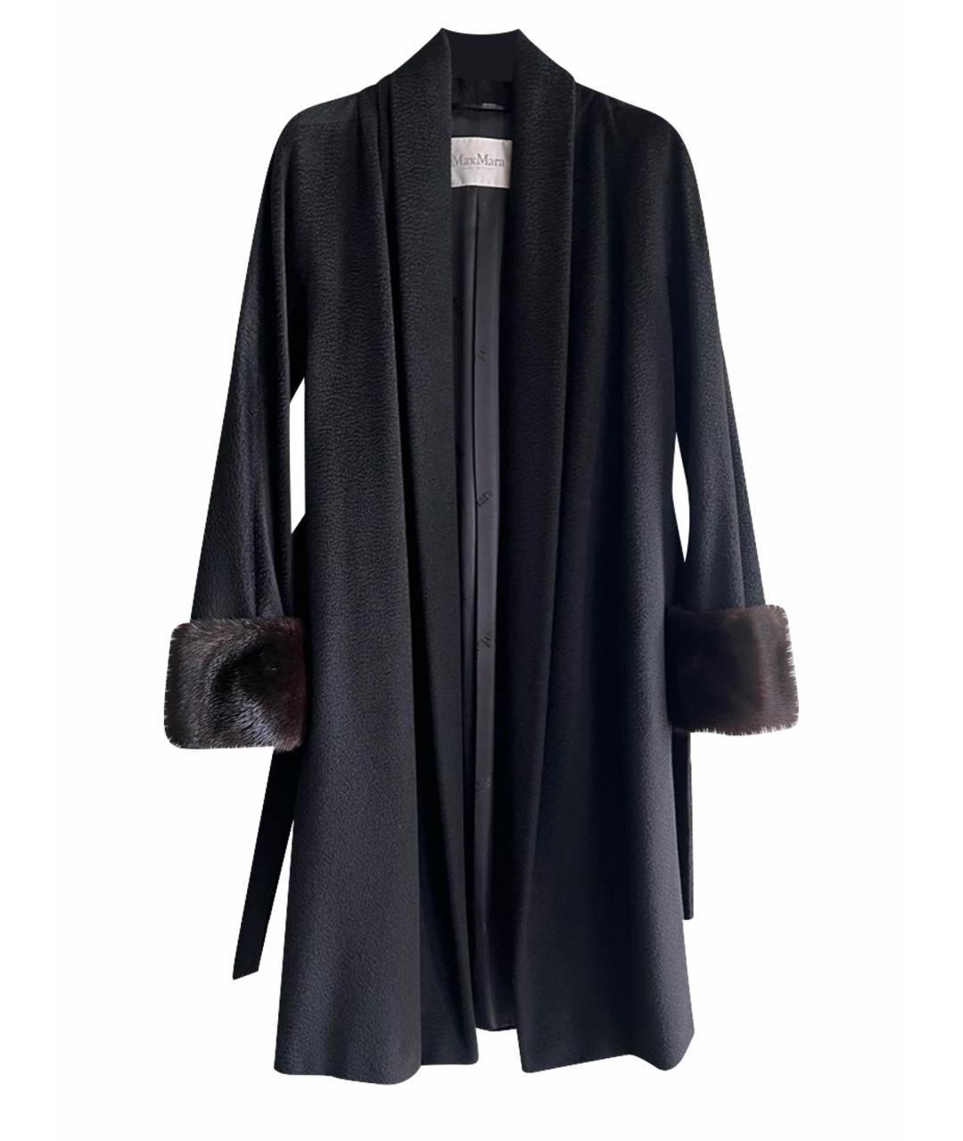 MAX MARA Черное шерстяное пальто, фото 1