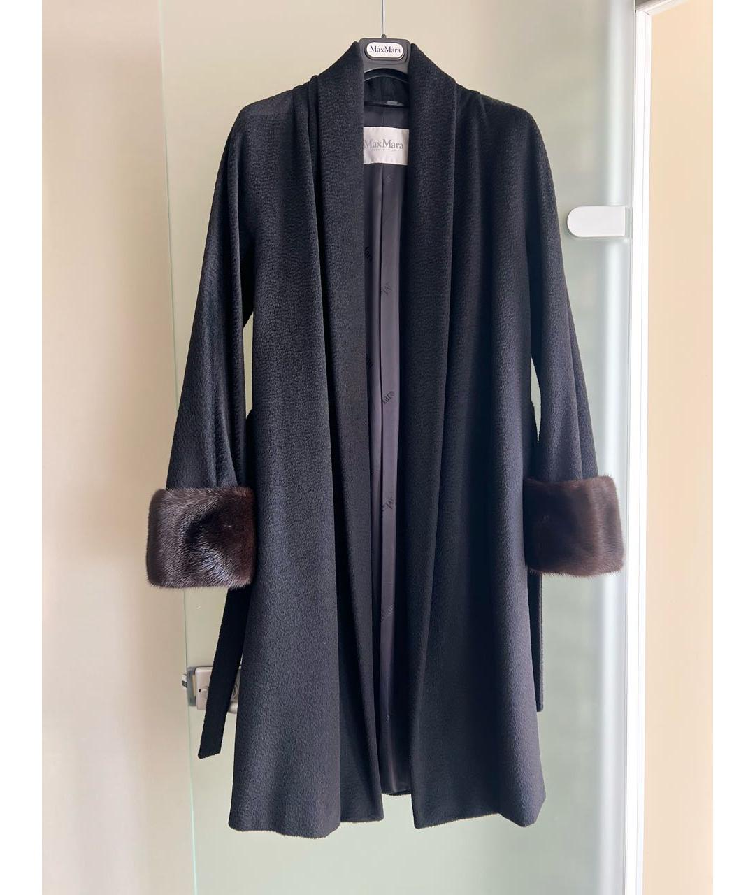 MAX MARA Черное шерстяное пальто, фото 2