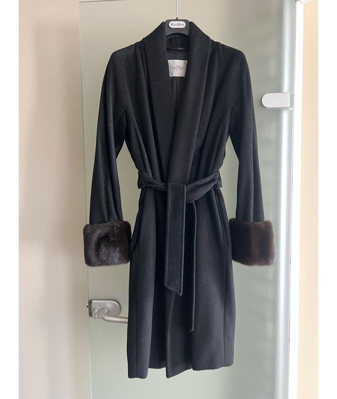 MAX MARA Черное шерстяное пальто, фото 3