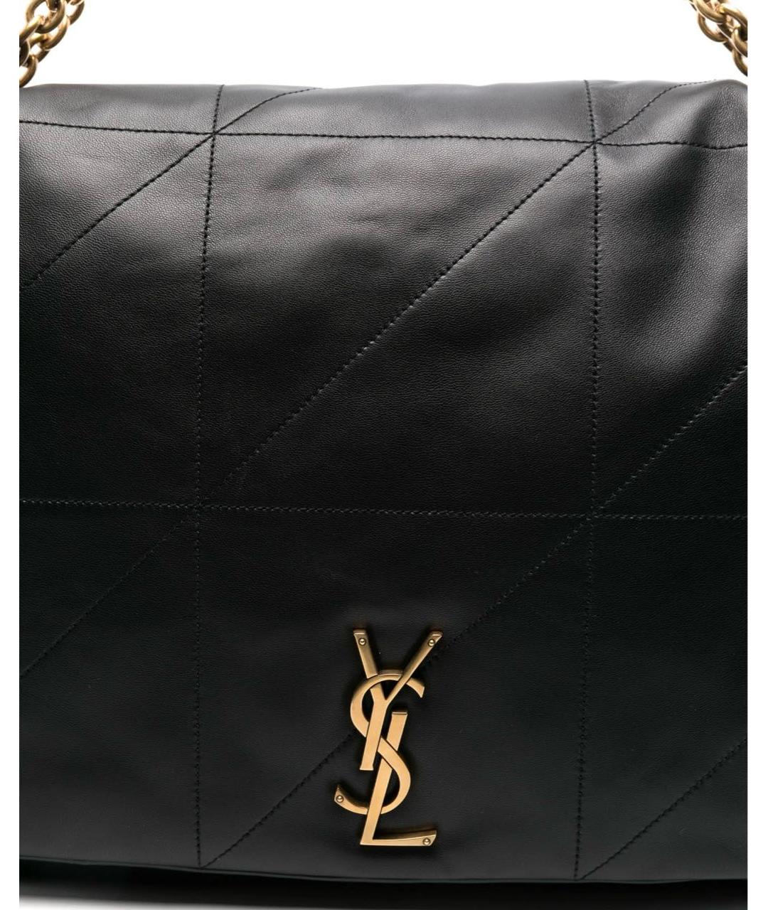 SAINT LAURENT Черная кожаная сумка через плечо, фото 2