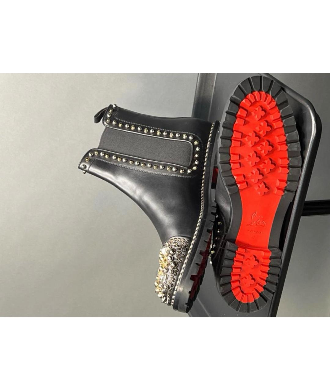 CHRISTIAN LOUBOUTIN Черные кожаные ботинки, фото 3