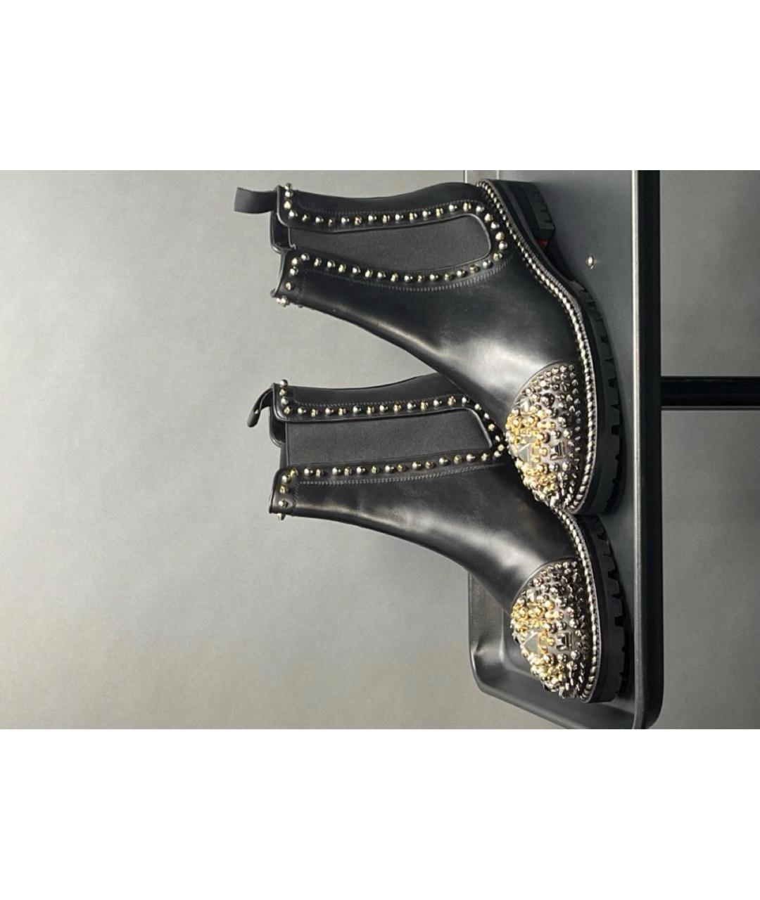 CHRISTIAN LOUBOUTIN Черные кожаные ботинки, фото 4