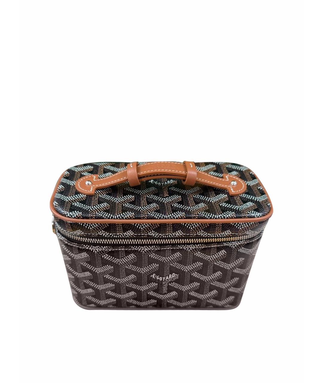 GOYARD Коричневая кожаная сумка с короткими ручками, фото 1