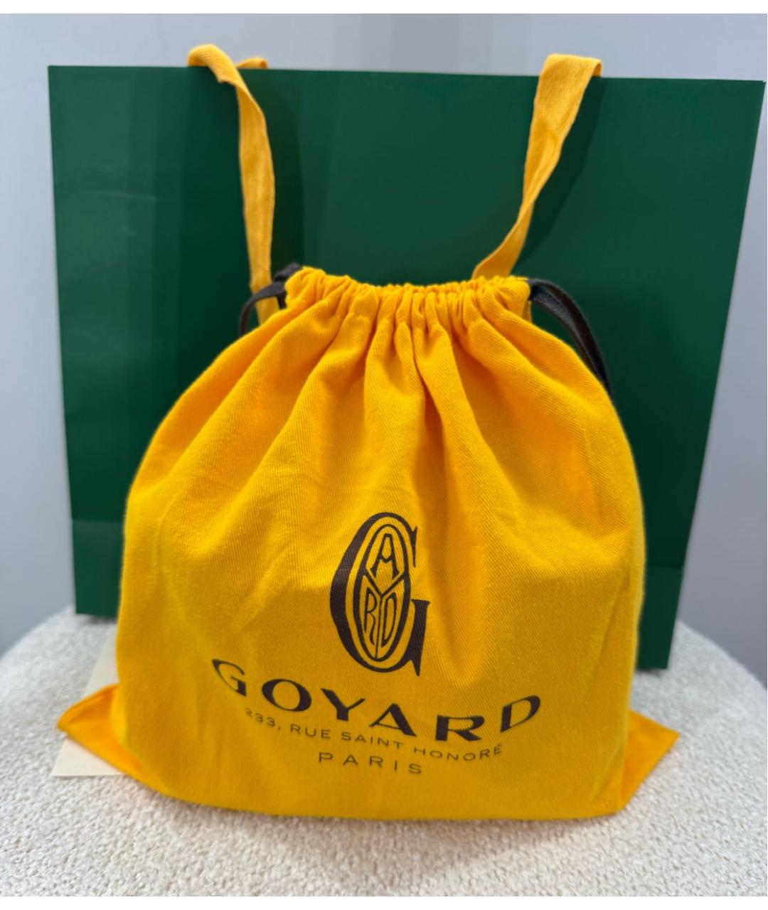 GOYARD Коричневая кожаная сумка с короткими ручками, фото 2