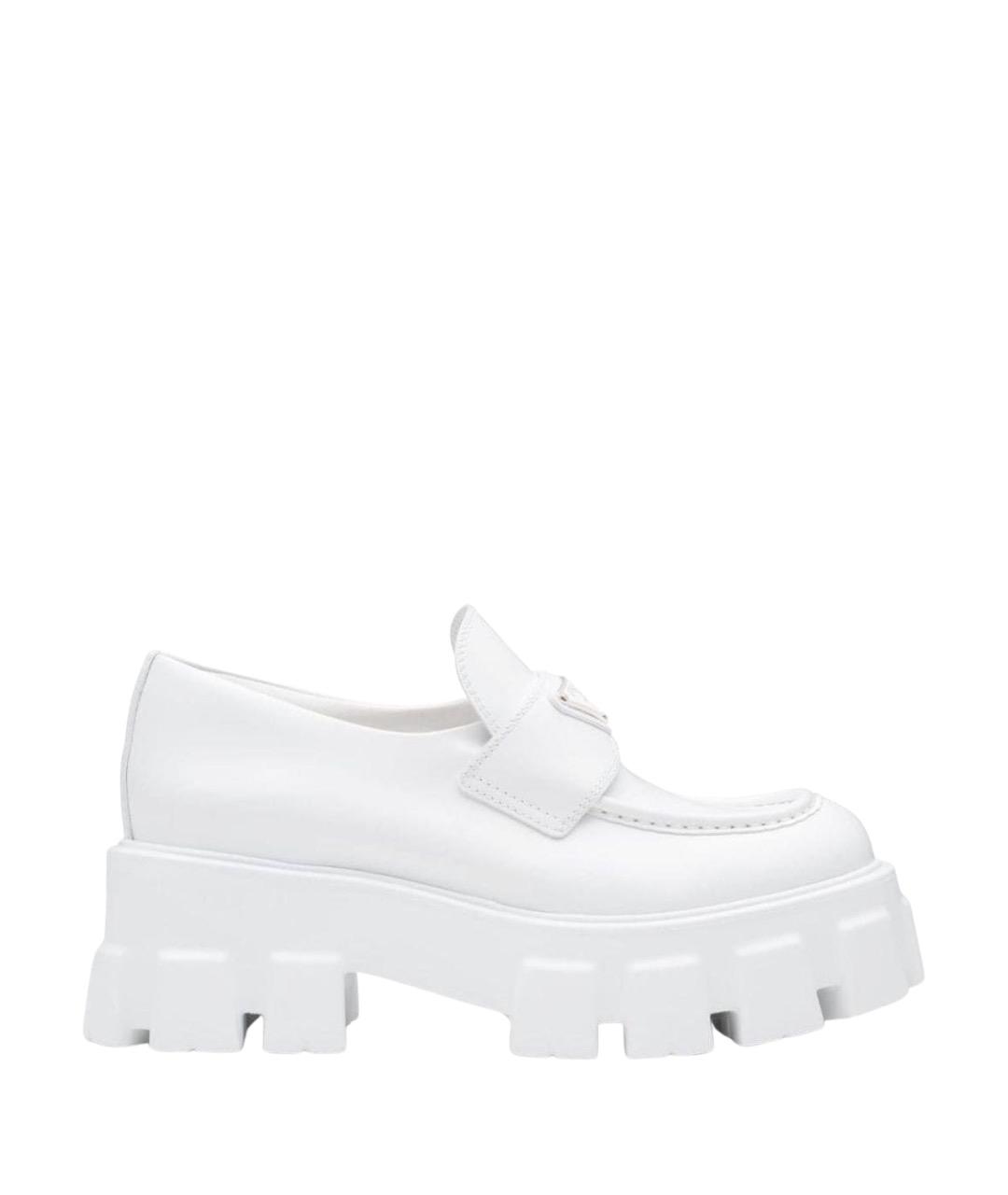 PRADA Белые кожаные лоферы, фото 1