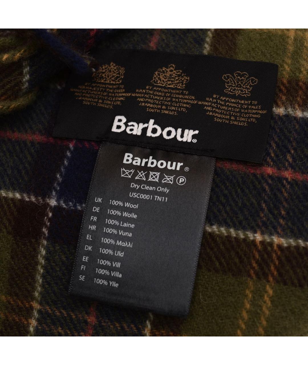 BARBOUR Зеленый шерстяной шарф, фото 4
