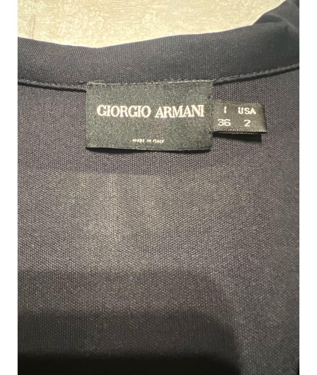 GIORGIO ARMANI Темно-синее вискозное коктейльное платье, фото 4