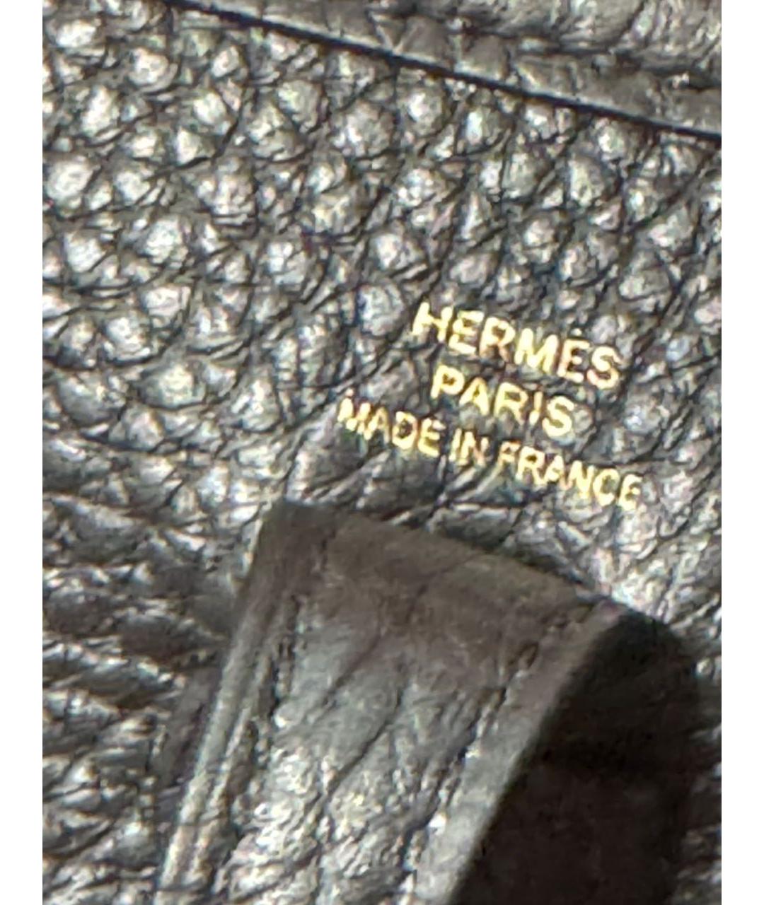 HERMES Черная кожаная сумка через плечо, фото 7