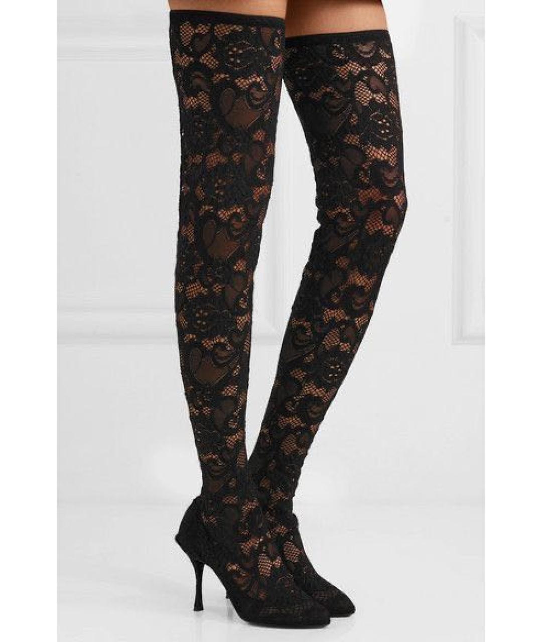 DOLCE&GABBANA Черные ботфорты, фото 2