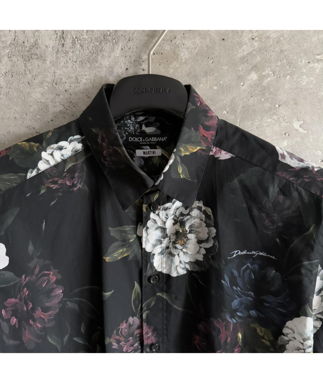 DOLCE&GABBANA Черная хлопковая кэжуал рубашка, фото 4