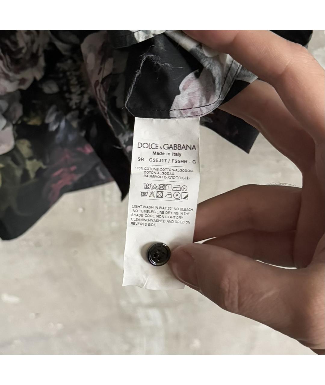DOLCE&GABBANA Черная хлопковая кэжуал рубашка, фото 9