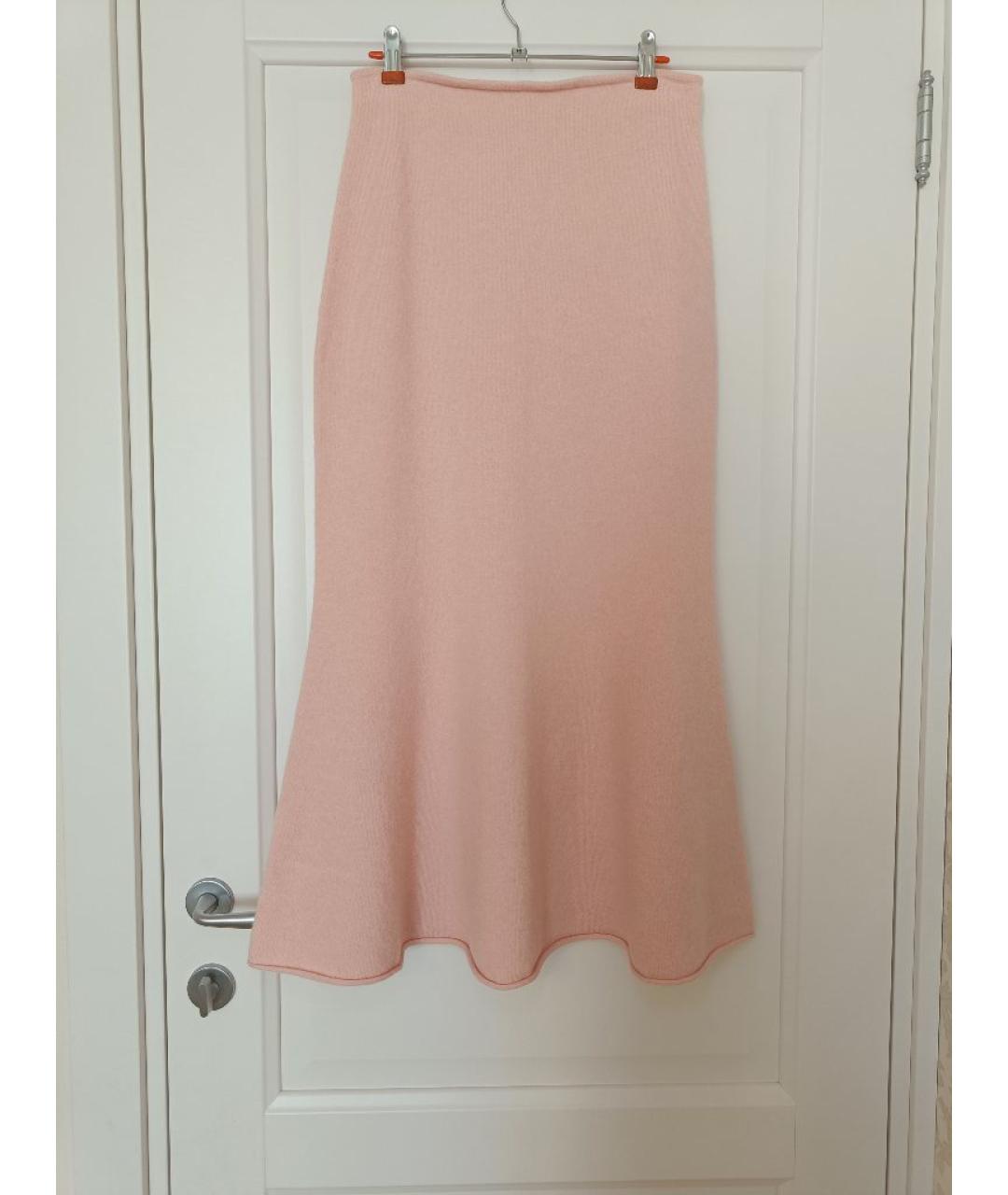 SPORTMAX Розовая кашемировая юбка макси, фото 2