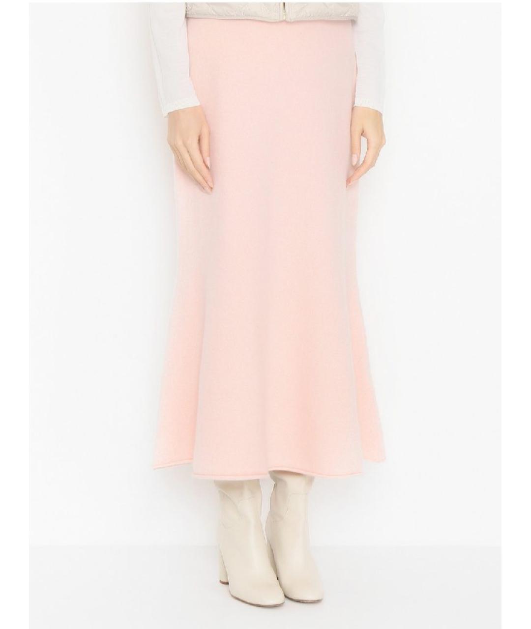 SPORTMAX Розовая кашемировая юбка макси, фото 6