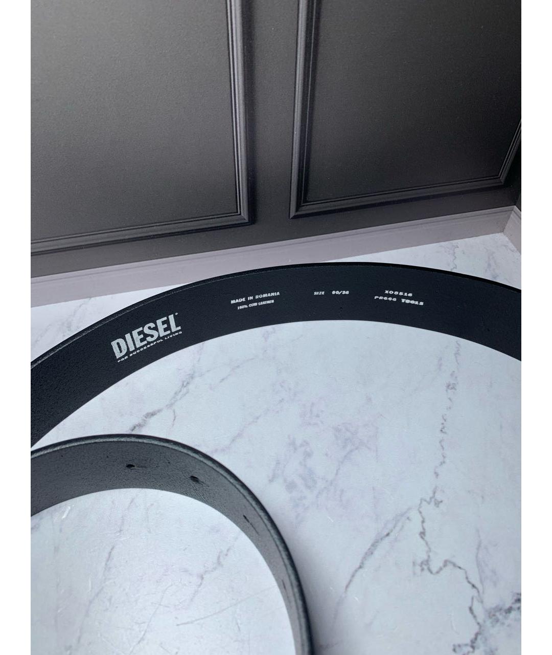 DIESEL Черный кожаный ремень, фото 8