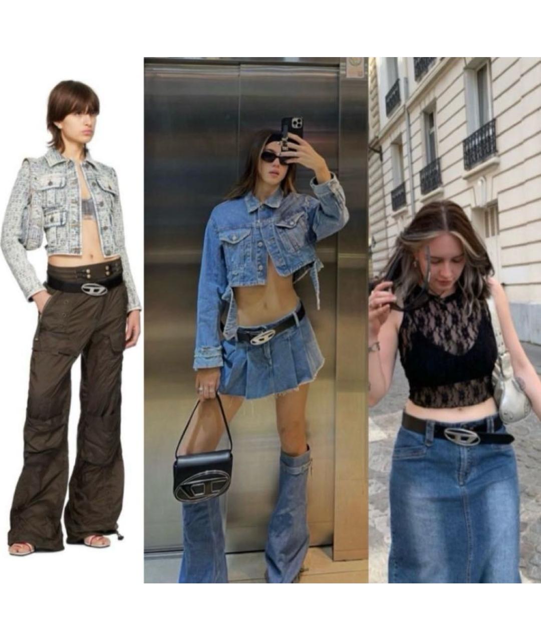 DIESEL Черный кожаный ремень, фото 3