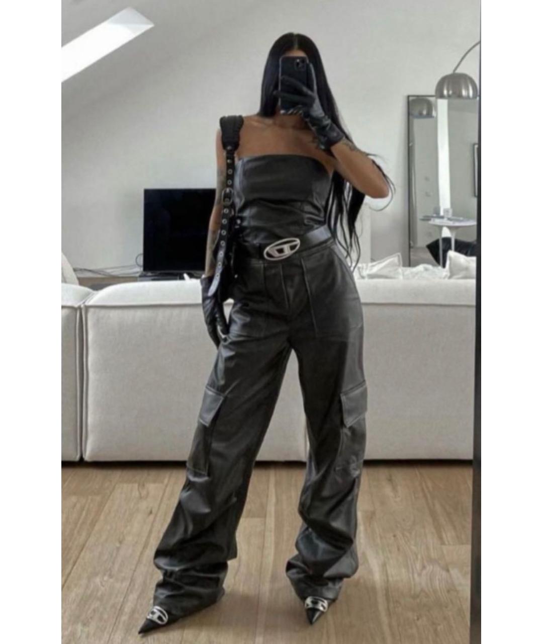 DIESEL Черный кожаный ремень, фото 2