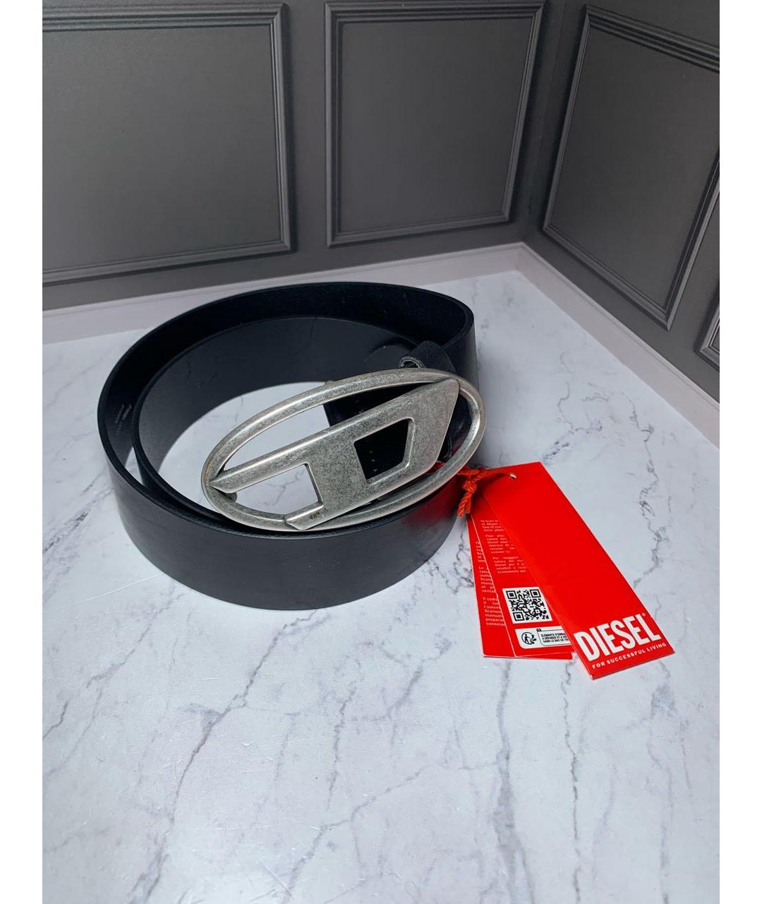 DIESEL Черный кожаный ремень, фото 5
