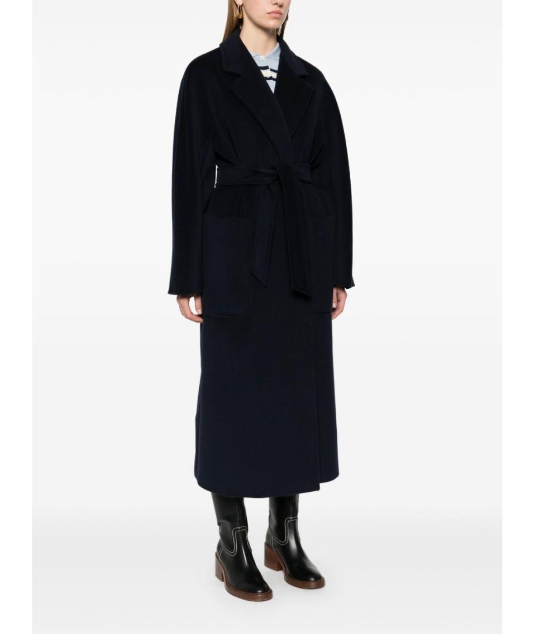 MAX MARA Темно-синее шерстяное пальто, фото 7
